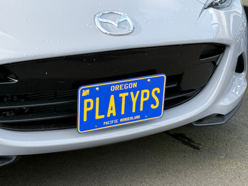 The Platypus License Plate Mount for Mazda MX-5 Miata 4th gen ND 2016 to 2024 ND3 (Automatic or Mesh Grille)