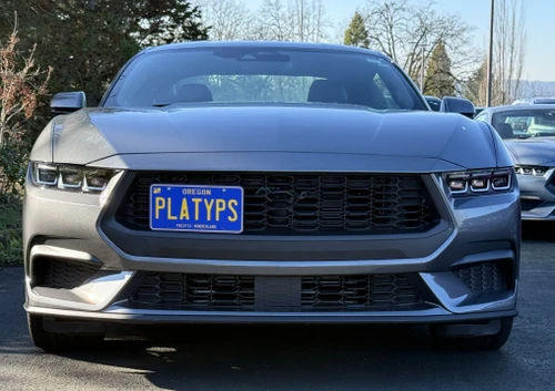 The Platypus License Plate Mount for Ford Mustang 7th gen 2024 to 2026 EcoBoost