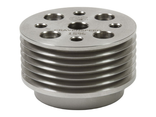 The stainless steel CravenSpeed 15% diameter reduction Supercharger Pulley for the MINI Cooper S R53.