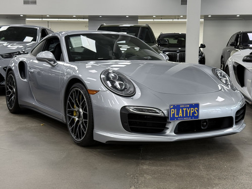 The Platypus License Plate Mount shown on a 2014 991.1 Porsche 911 Tubro S