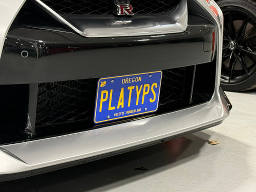 The Platypus License Plate Mount for Nissan GT-R 2009 to 2024 2017-2024 Facelift