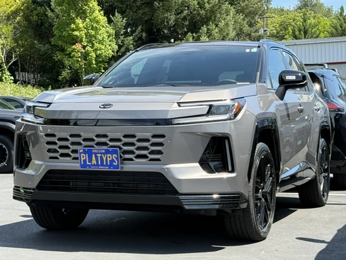 The Platypus License Plate Mount shown on a 2026 RAV4 XSE. Compatible with the following trim levels: LE, SE, XLE, XSE, Limited. and GR Sport. NOT compatible with the Woodland trim level. 