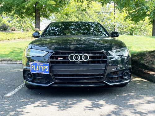 The Platypus License Plate Mount installed on a 2018 Audi S6.