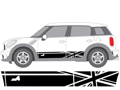 The CravenSpeed Union Jack Side Stripe decal for the R60 MINI Countryman All4 2011-2016