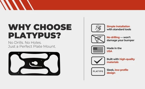 The Platypus License Plate Mount benefits