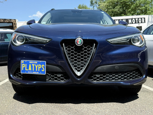 The Platypus License Plate Mount for Alfa Romeo Stelvio 2018 to 2026 Stelvio