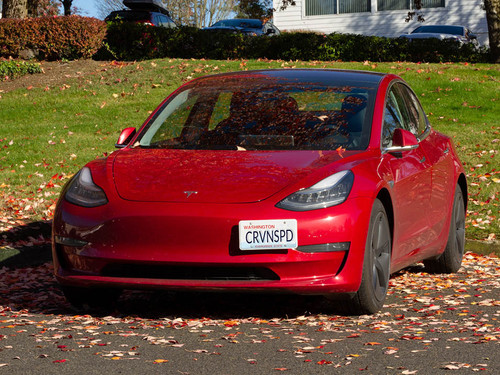 The Platypus License Plate Mount for Tesla Model 3 2017 to 2023