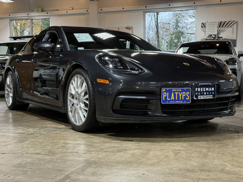 The Platypus License Plate Mount shown on the 971.1 Porsche Panamera.