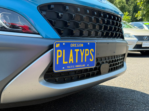 The Platypus License Plate Mount for Hyundai Kona 1st gen 2018 to 2023