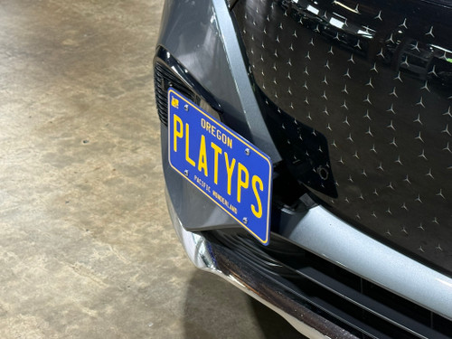 The Platypus License Plate Mount for Mercedes-Benz EQS SUV 1st gen 2023 to 2026