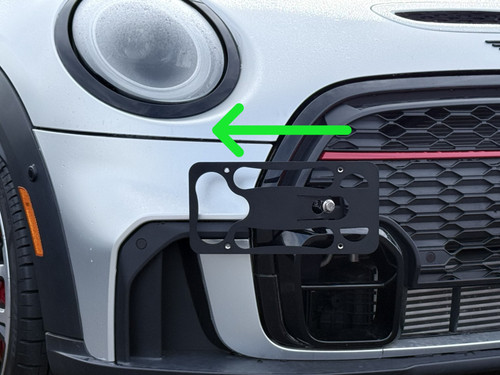 For LCI Coopers, install the plate bracket as shown. 