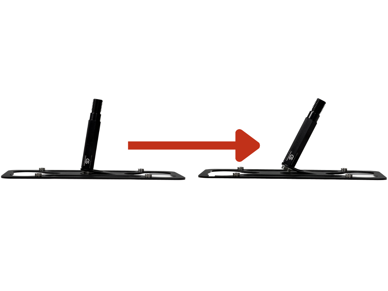 Graphic showing how to bend the mounting tab of platypus backplate