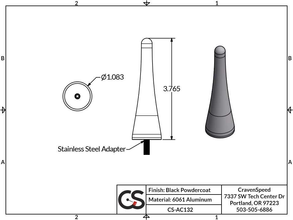 The Stubby Antenna for Volvo C70 1998 to 2013 Original