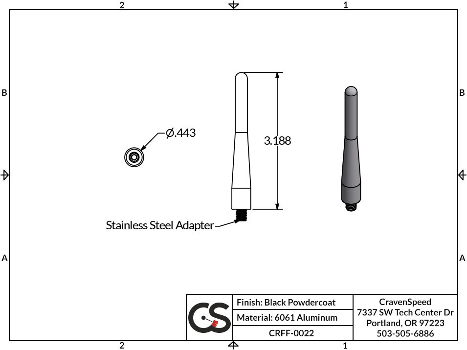 The Stubby Antenna for Mitsubishi Endeavor 2004 to 2011 Original 2004-2009