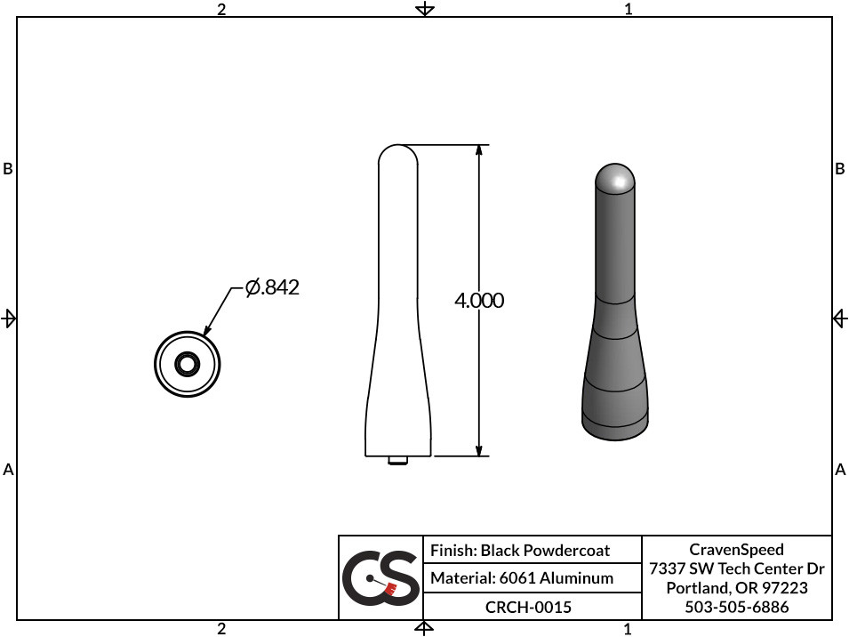 The Stubby Antenna for Jeep Cherokee KL 2014 to 2023 Original