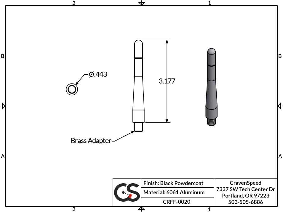 The Stubby Antenna for Jeep Gladiator JT 2020 to 2023 Original