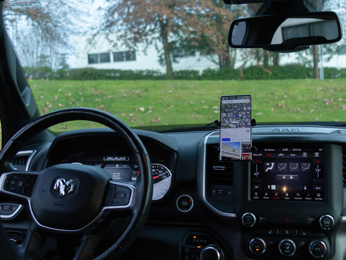 The CravenSpeed Gemini Phone Mount Scissor Version for the 5th Gen Ram 1500 2019-2023