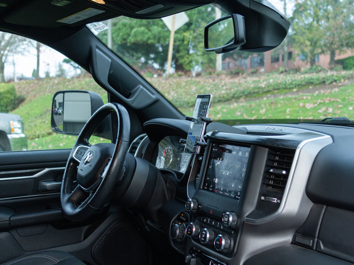 The CravenSpeed Gemini Phone Mount Scissor Version for the 5th Gen Ram 1500 2019-2023