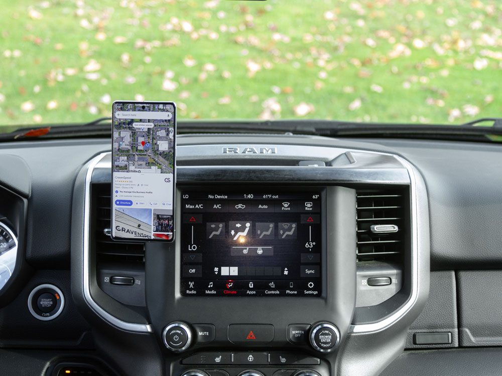 The CravenSpeed Gemini Phone Mount for the 5th Gen RAM 1500 - MagSafe Version