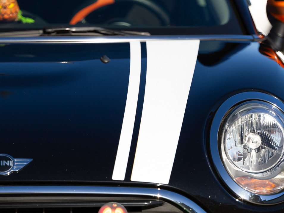 Decal Sets for MINI Clubman F54 2016 to 2024 Bonnet Split Stripes Matte White