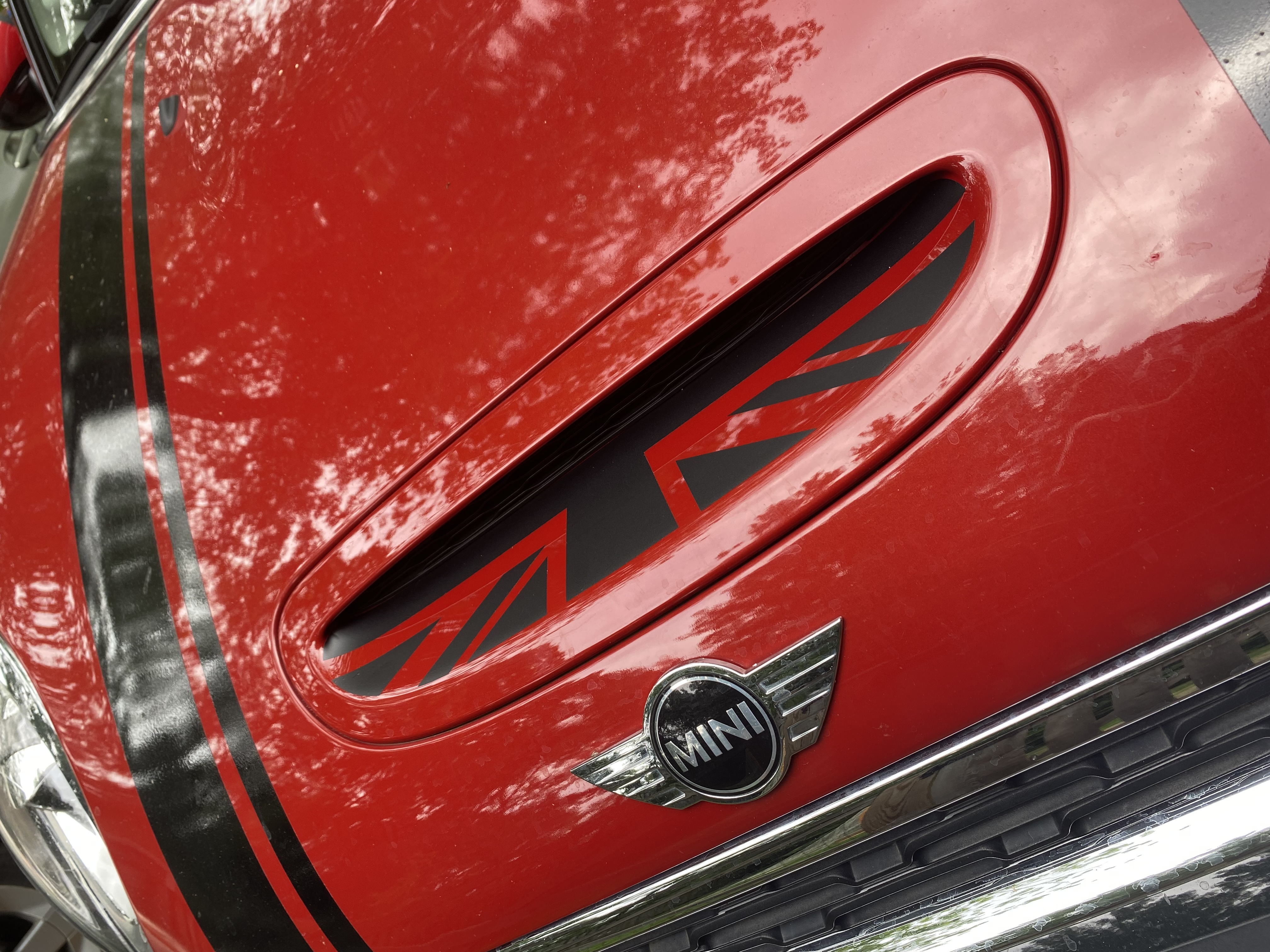 Decal Sets for MINI Convertible F57 2016 to 2024 Union Jack Bonnet Scoop Matte Black