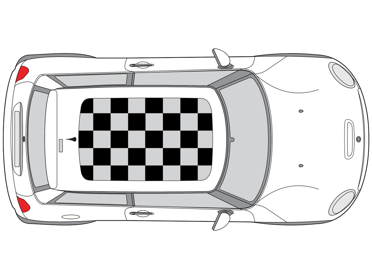 Decal Sets for MINI Cooper F56 2014 to 2024 Checkered Sunroof