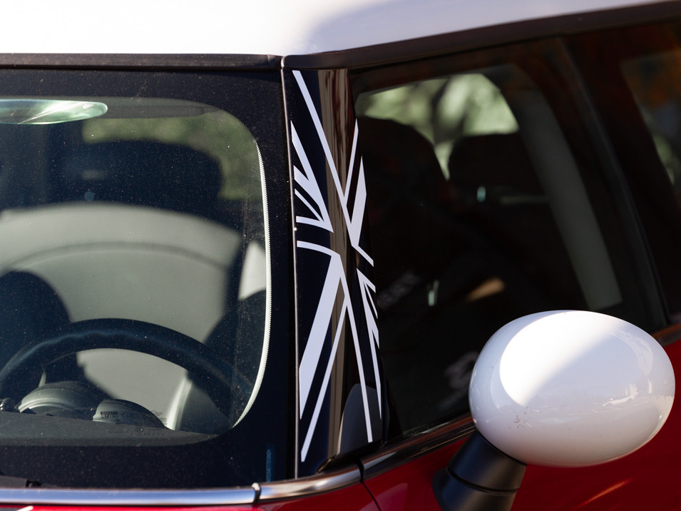 Decal Sets for MINI Cooper F56 2014 to 2024 Union Jack A-Pillar Matte Black