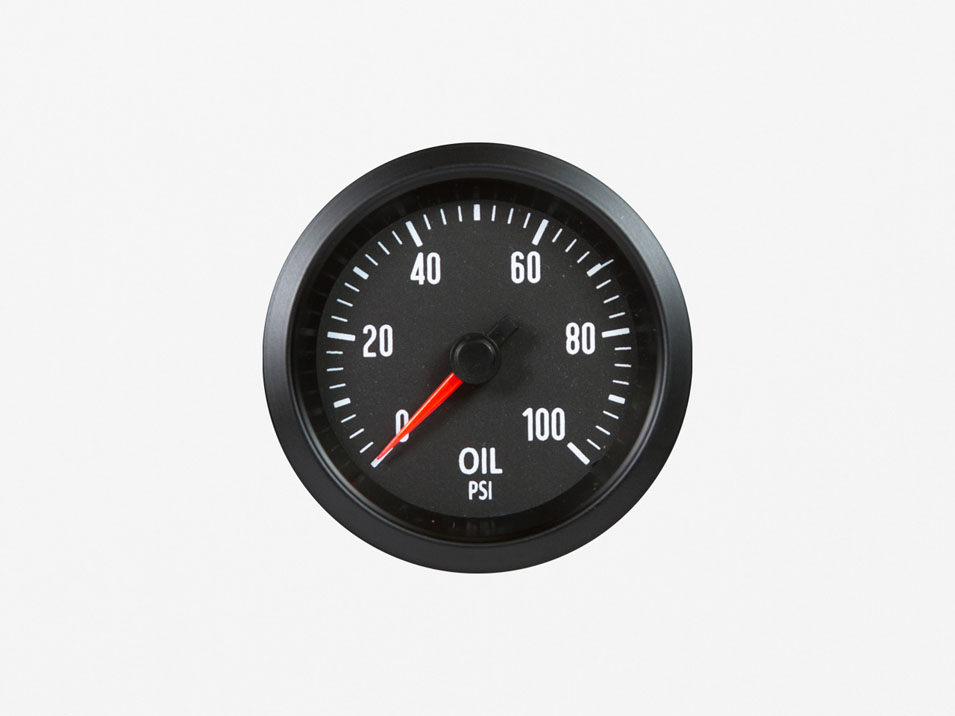 Performance Gauges by Marshall Oil Pressure Black Bezel, Black Face