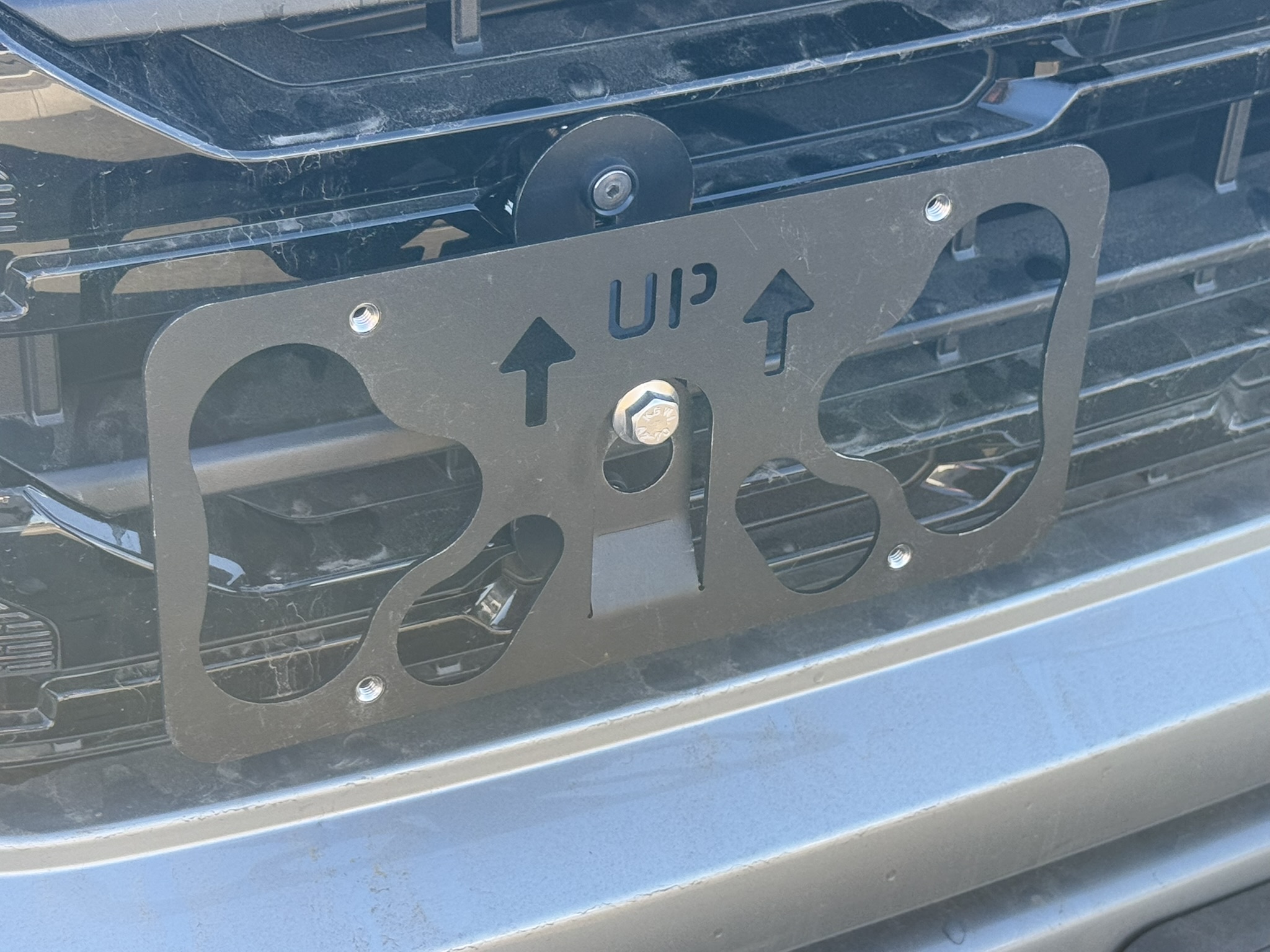 The Platypus License Plate Mount for GMC Sierra 1500 5th gen 2019 to 2025 Pro, SLE, Elevation, SLT