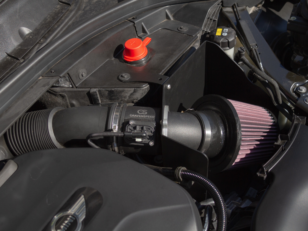 The CravenSpeed Cold Air Intake installed in a MINI Clubman.