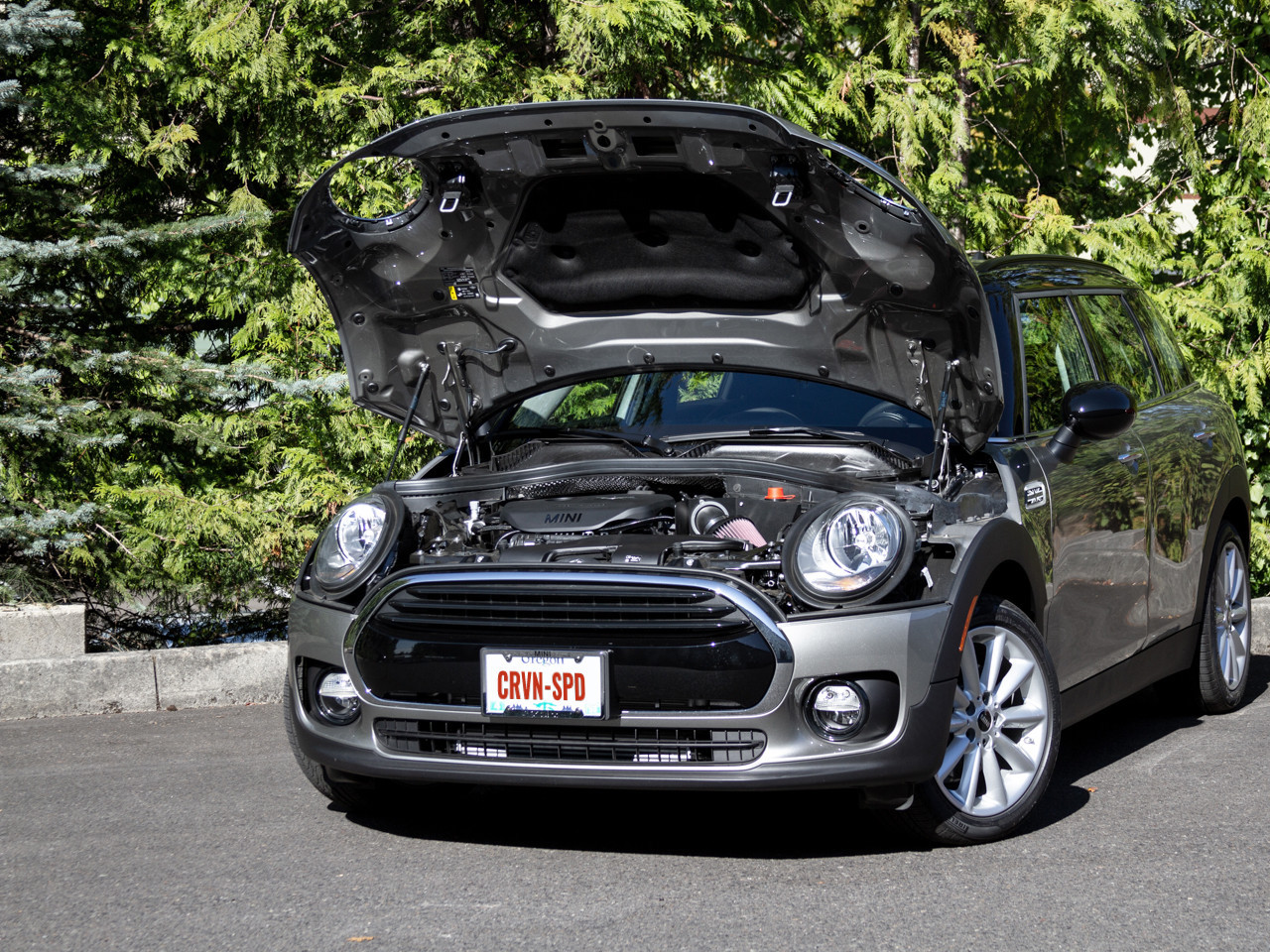 The CravenSpeed Cold Air Intake installed in a MINI Clubman, open bonnet