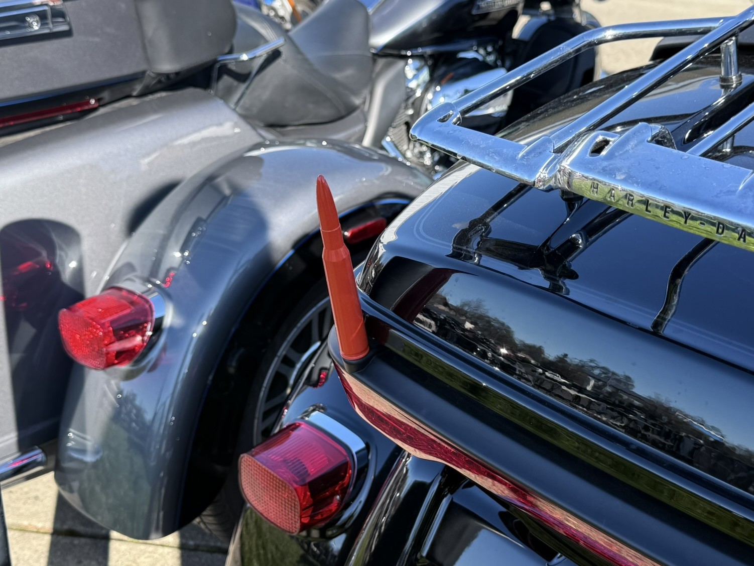 The Stubby Antenna for Harley-Davidson Tri Glide 2009 to 2023 Orange Bullet