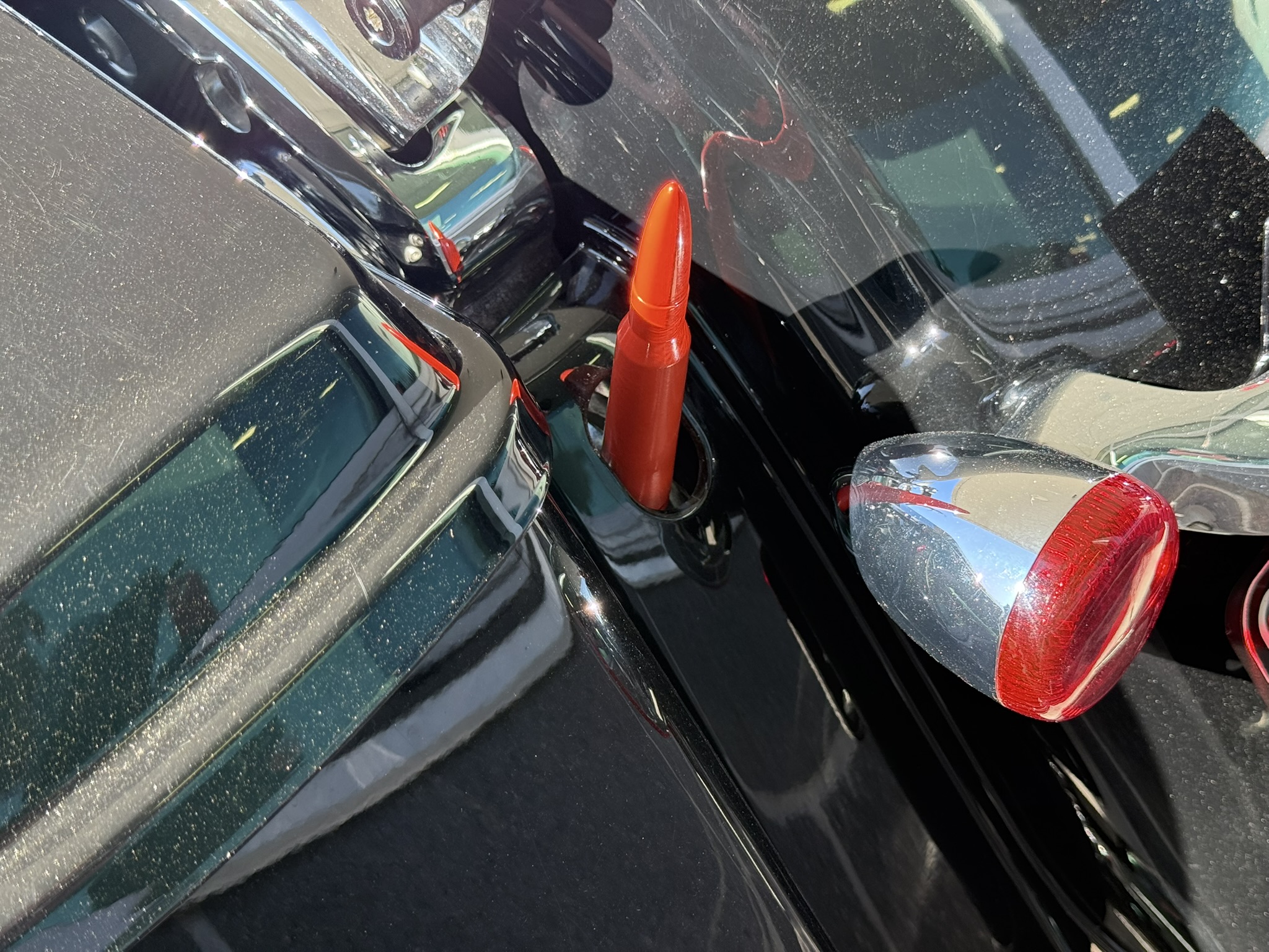The Stubby Antenna for Harley-Davidson Street Glide 1998 to 2023 Orange Bullet