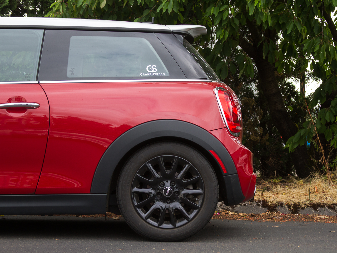 The CravenSpeed Lowering Springs installed on a 2016 MINI Cooper S