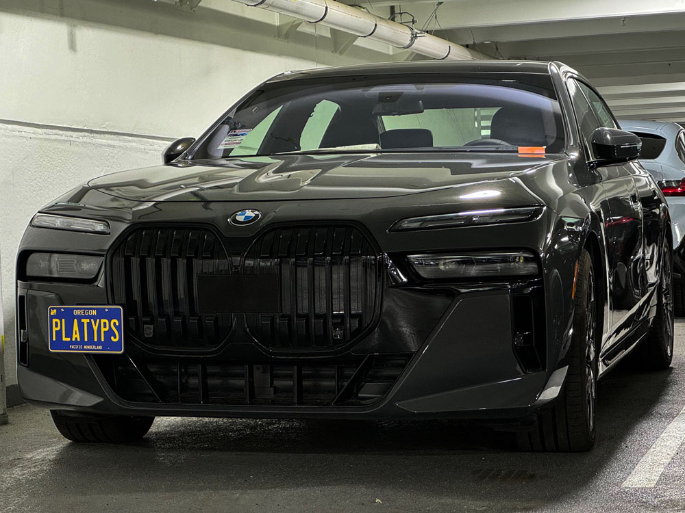 The Platypus License Plate Mount for BMW 7 Series G70 2023 to 2025