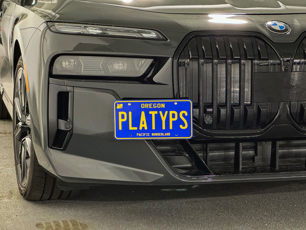 The Platypus License Plate Mount for BMW 7 Series G70 2023 to 2024