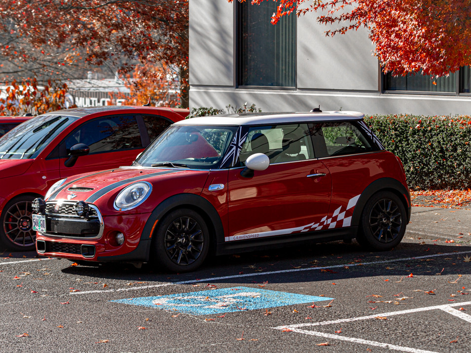 Decal Sets for MINI Cooper F56 2014 to 2024 Checkered Flag Side Stripes Gloss White