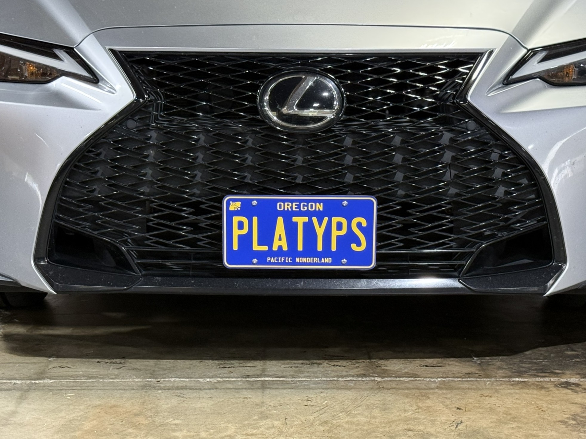 The Platypus License Plate Mount for Lexus IS XE30 2014 to 2025 2021-2025 (Facelift)