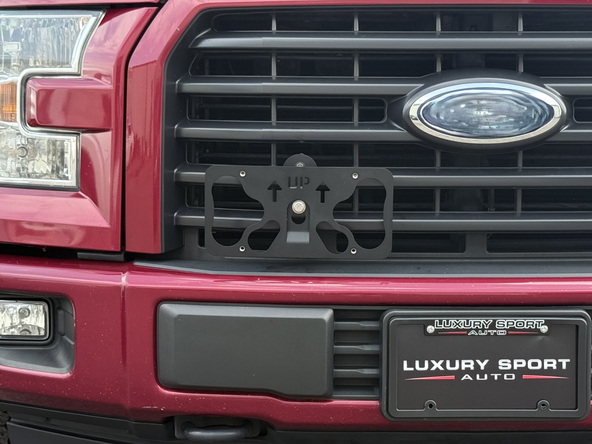The Platypus License Plate Mount for Ford F-150 13th gen 2015 to 2020