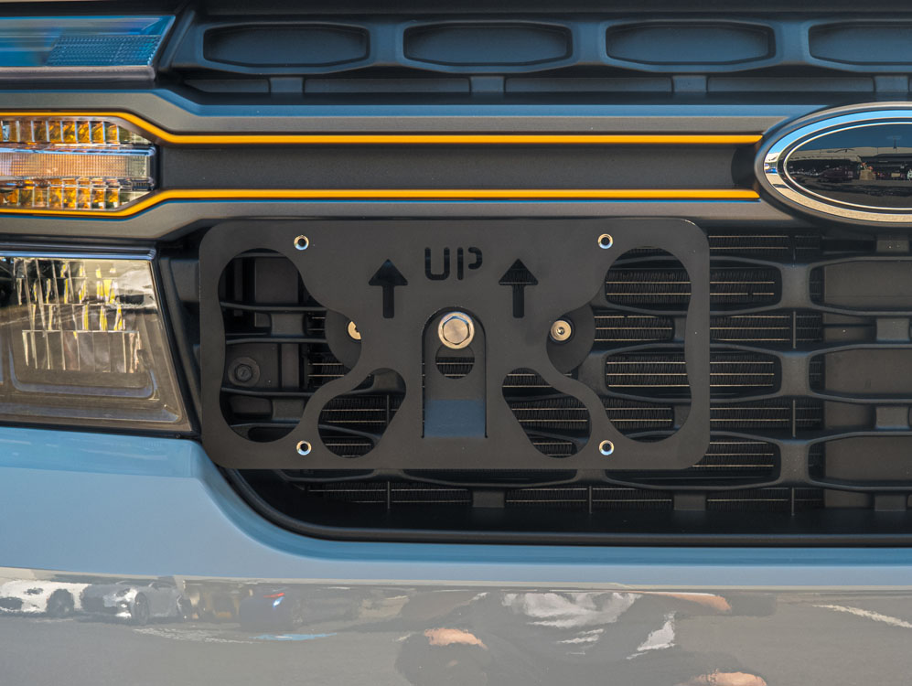 The CravenSpeed Grille Mount Platypus installed on a 2023 Ford Maverick with Tremor Off-Road Package.