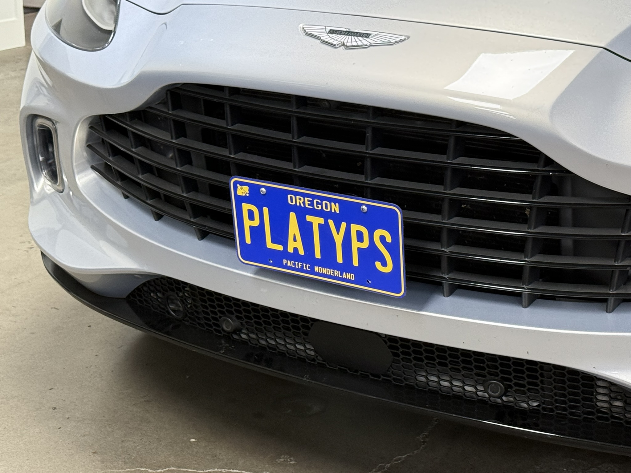 The Platypus License Plate Mount for Aston Martin DBX 2021 to 2024