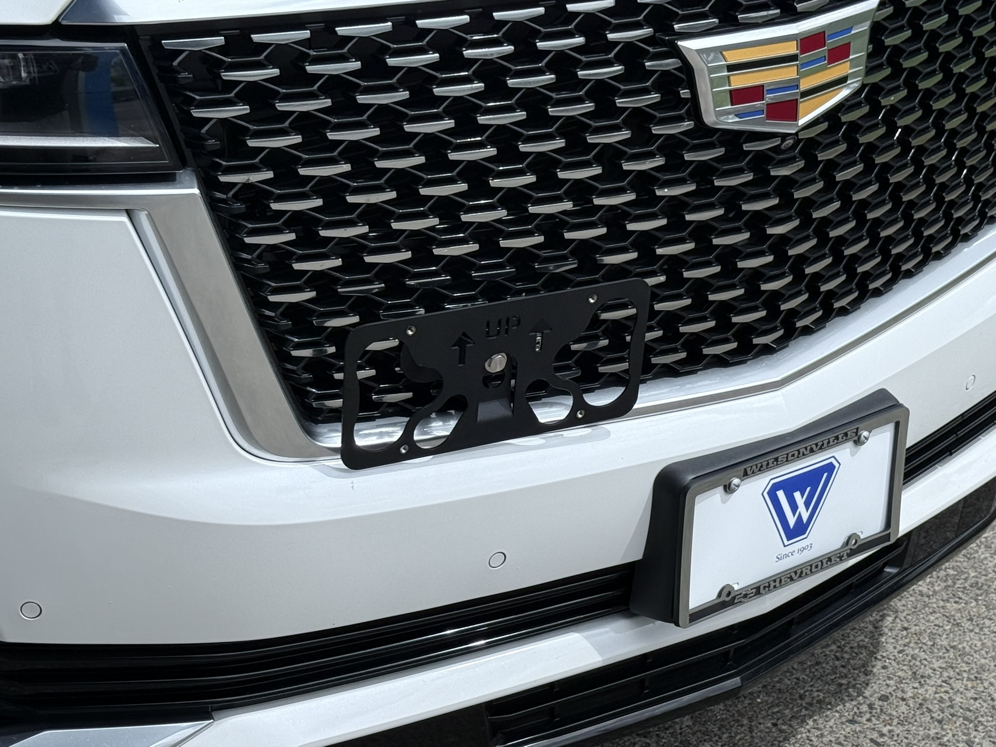 The Platypus License Plate Mount for Cadillac Escalade 5th gen 2021 to 2024