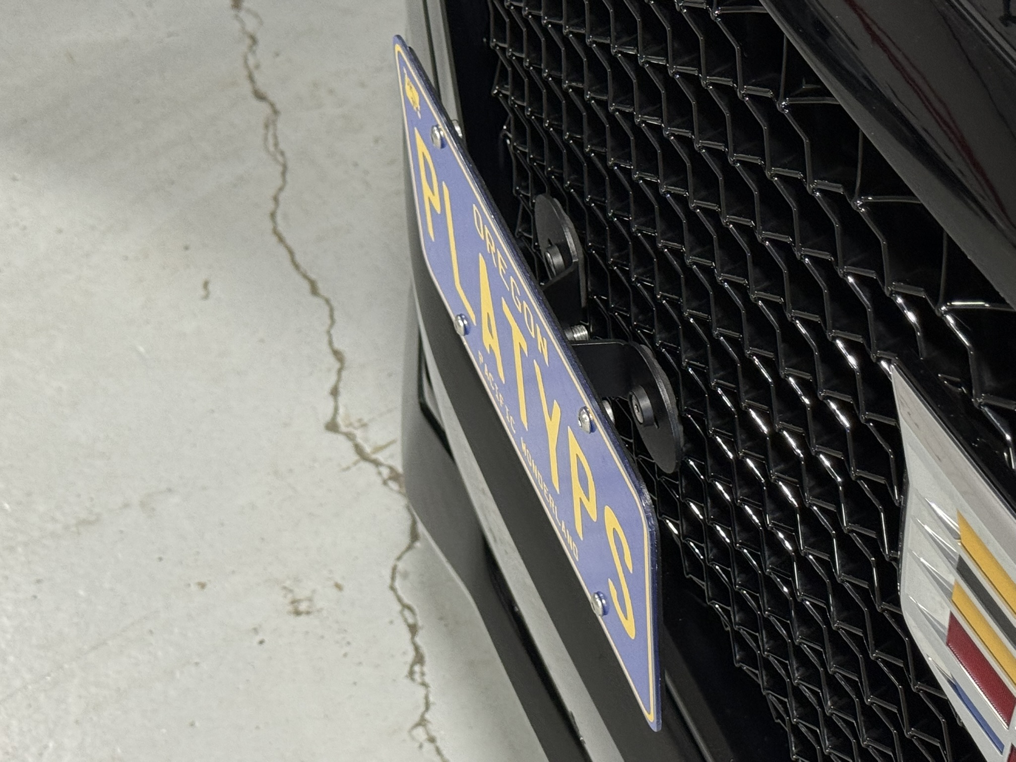 The Platypus License Plate Mount for Cadillac Escalade ESV 5th gen 2021 to 2025