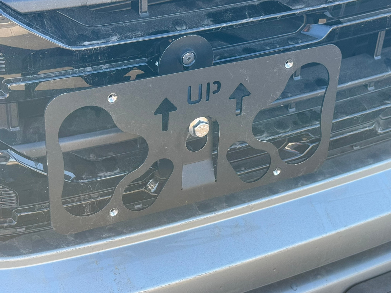 The Platypus License Plate Mount for GMC Sierra 1500 4th gen 2014 to 2018