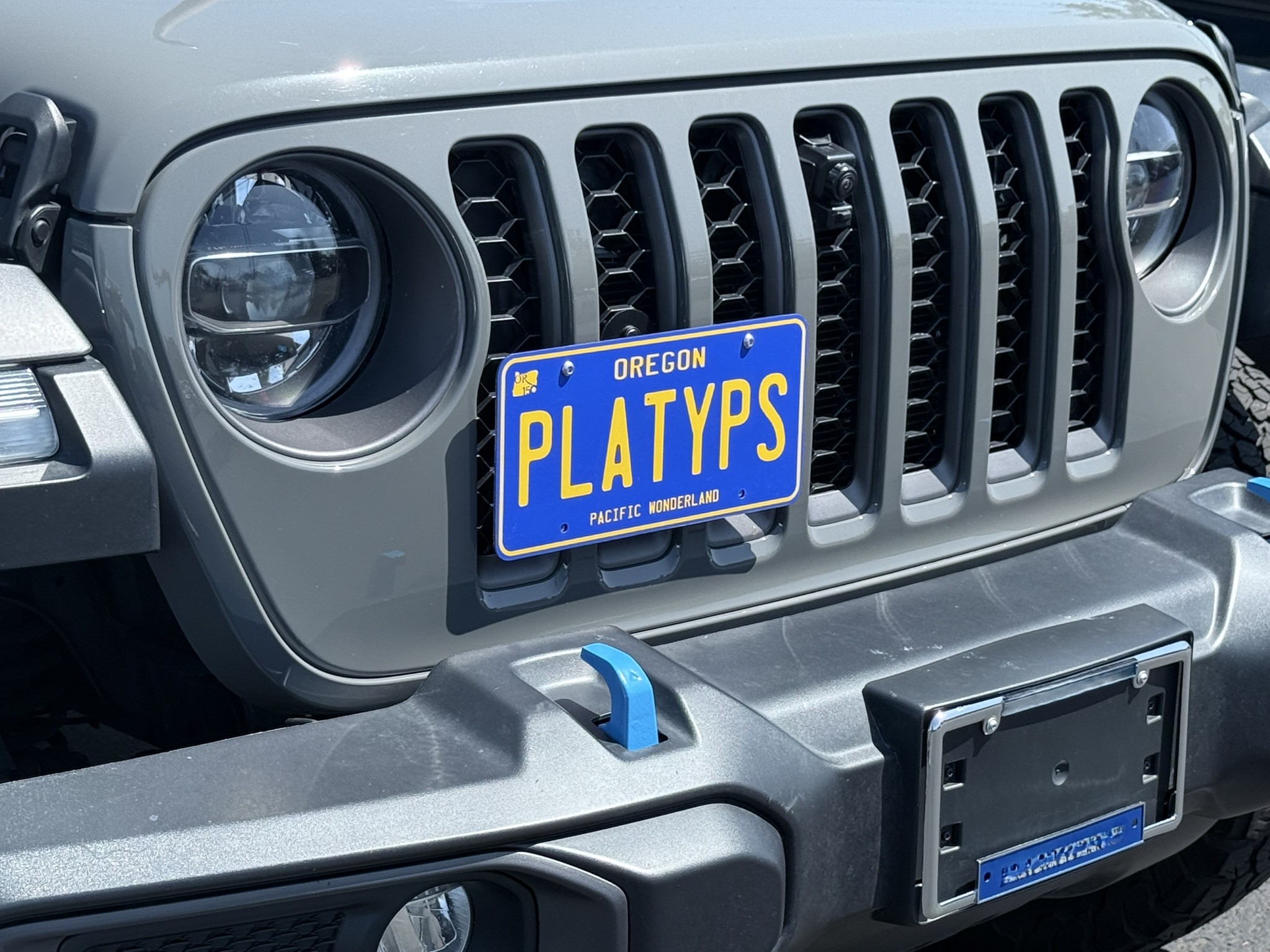 The Platypus License Plate Mount for Jeep Wrangler JL 2018 to 2024