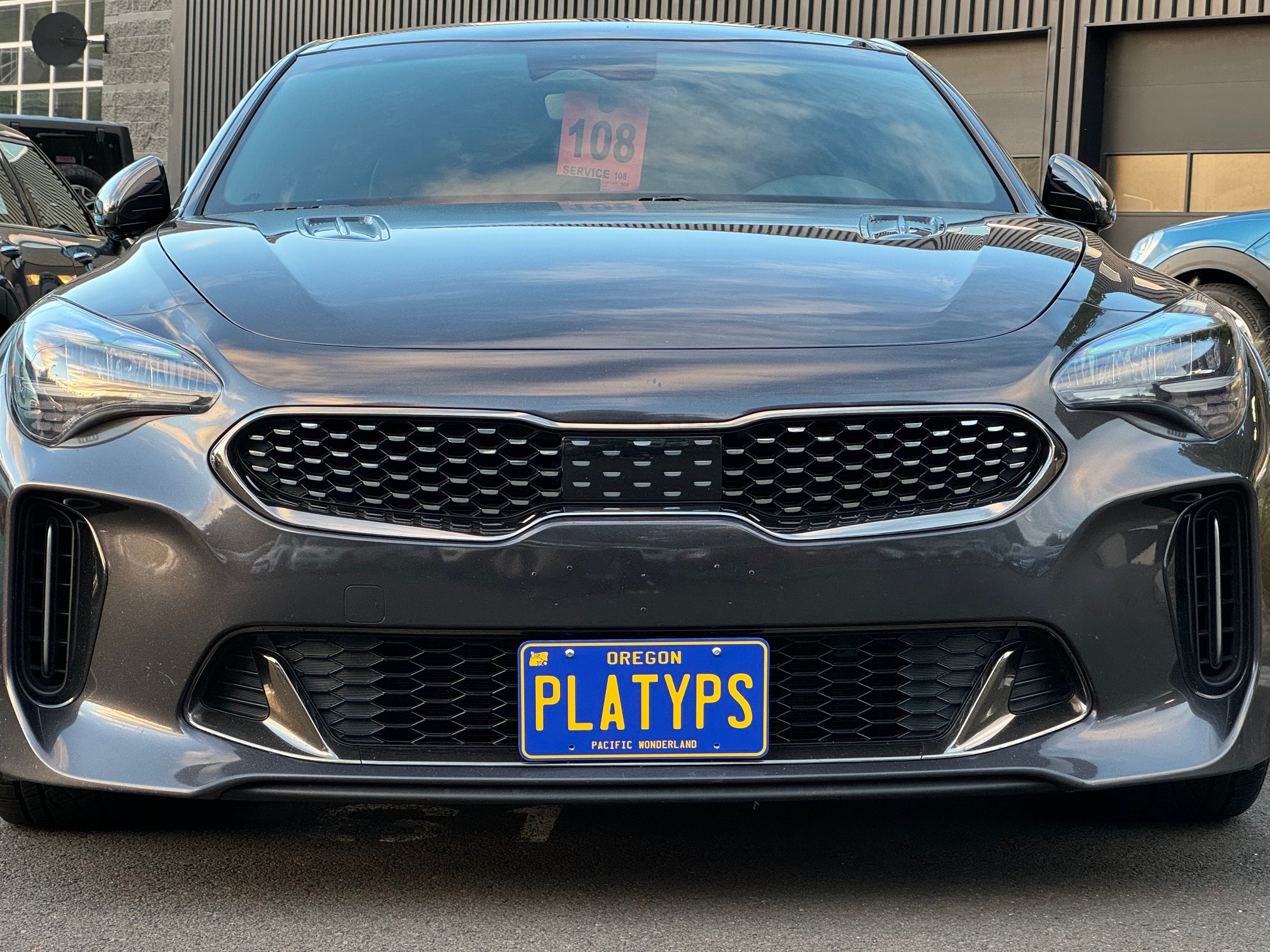 The Platypus License Plate Mount for Kia Stinger 2018 to 2023