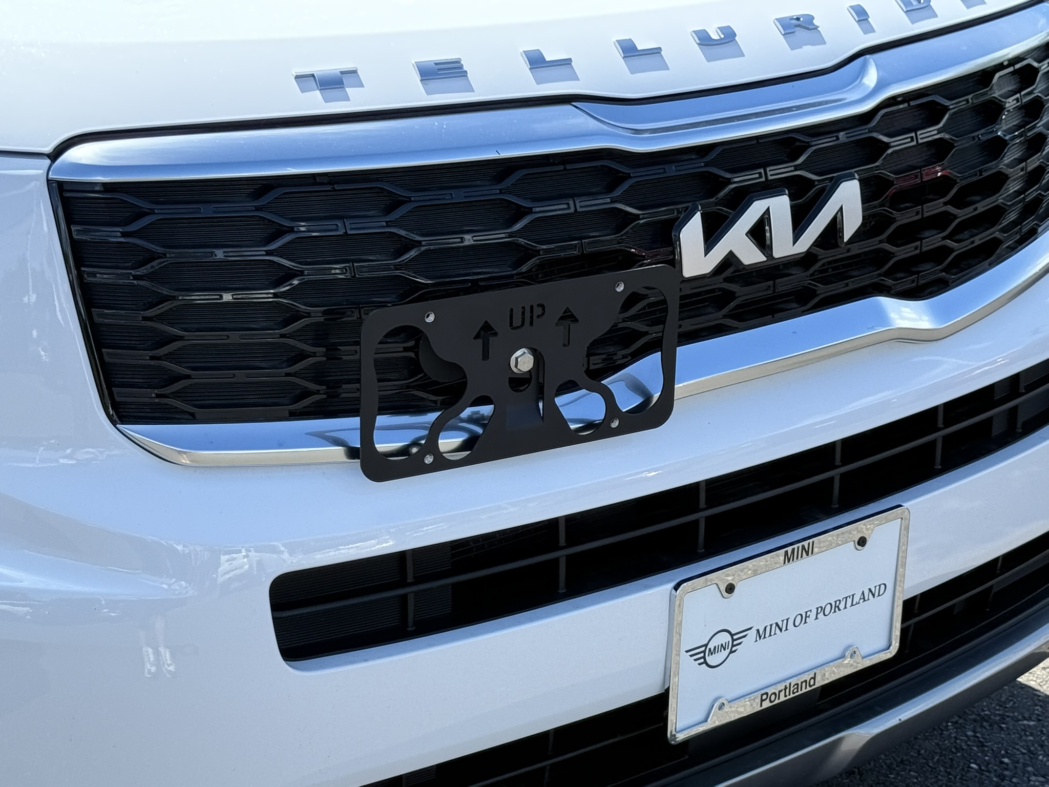 The Platypus License Plate Mount for Kia Telluride 2020 to 2024