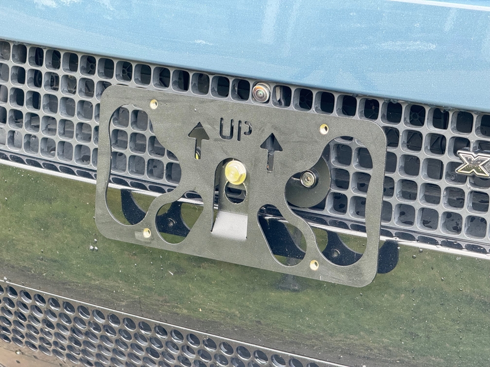 The Platypus License Plate Mount for Land Rover Defender 1993 to 2024