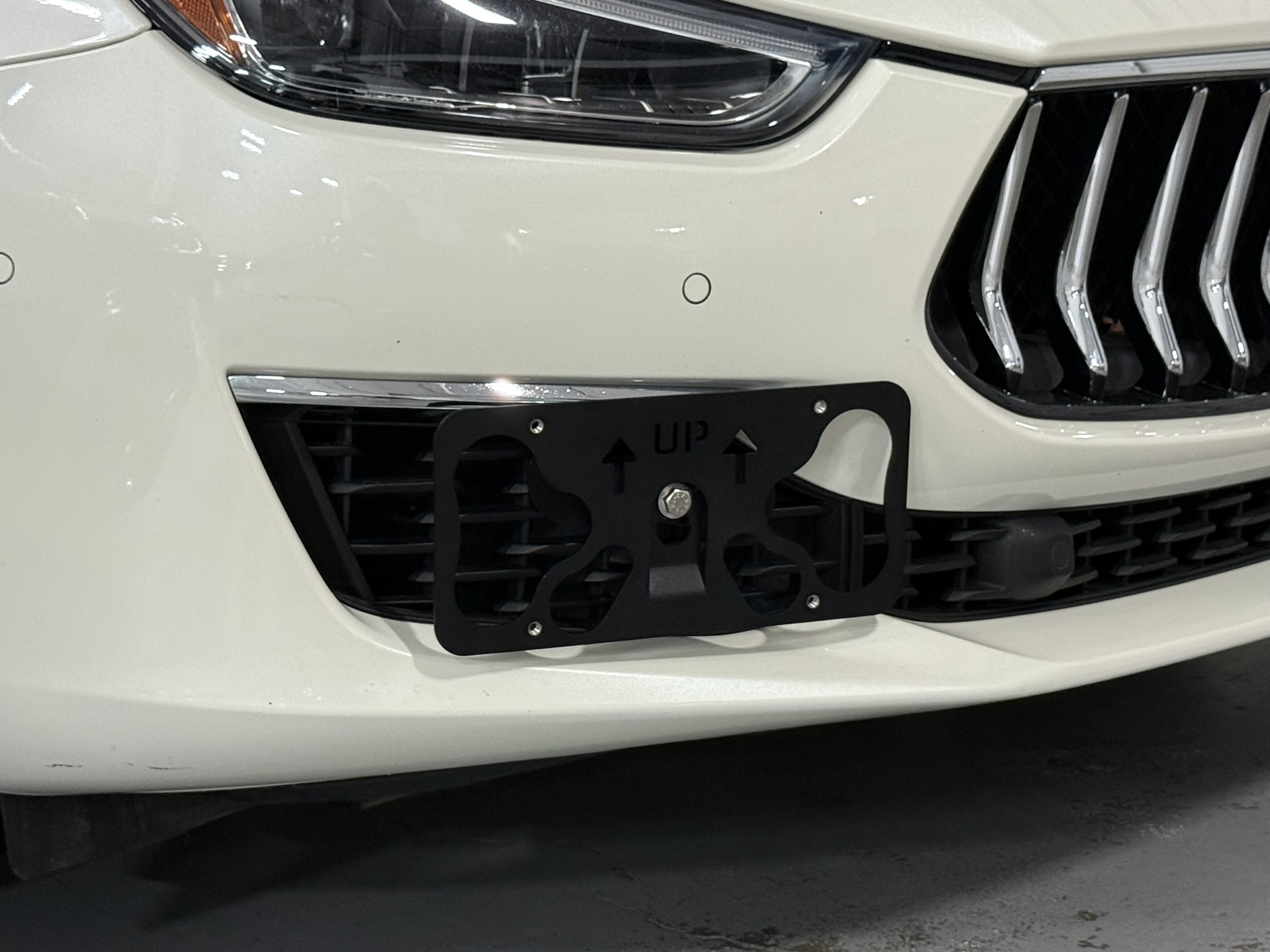 The Platypus License Plate Mount for Maserati Ghibli 2014 to 2024