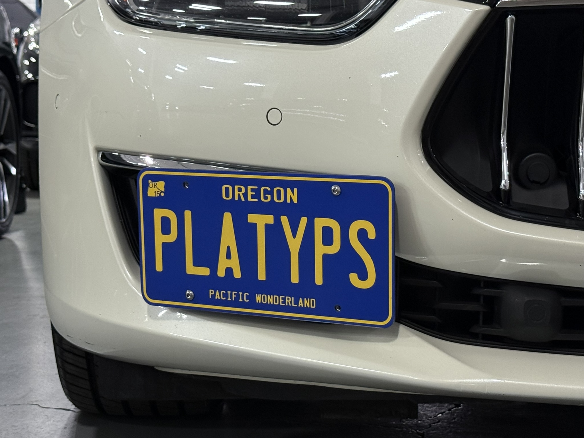 The Platypus License Plate Mount for Maserati Ghibli 2014 to 2024